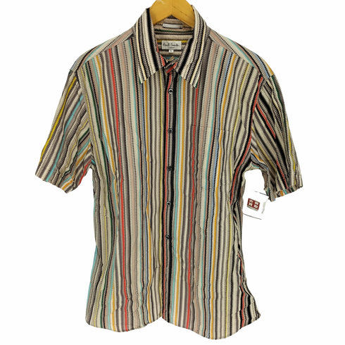 ポールスミスロンドン Paul Smith LONDON マルチカラー ストライプ S/S シャツ メンズ import:L