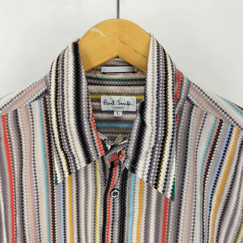 ポールスミスロンドン Paul Smith LONDON マルチカラー ストライプ S/S シャツ メンズ import:L