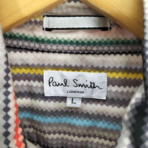 ポールスミスロンドン Paul Smith LONDON マルチカラー ストライプ S/S シャツ メンズ import:L