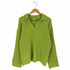 ザラ ZARA スキッパー リブニットポロシャツ レディース import:M
