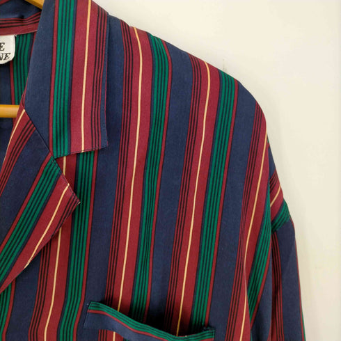 LHOMME MODERNE ストライプ シルクパジャマシャツ メンズ import:XL