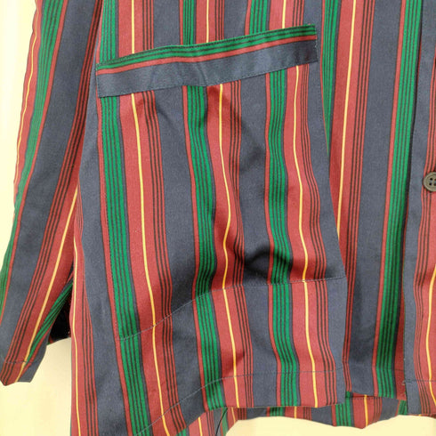 LHOMME MODERNE ストライプ シルクパジャマシャツ メンズ import:XL