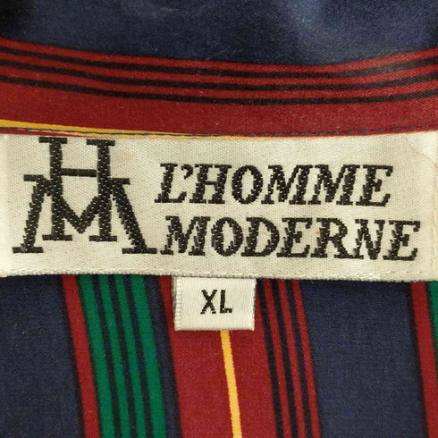LHOMME MODERNE ストライプ シルクパジャマシャツ メンズ import:XL