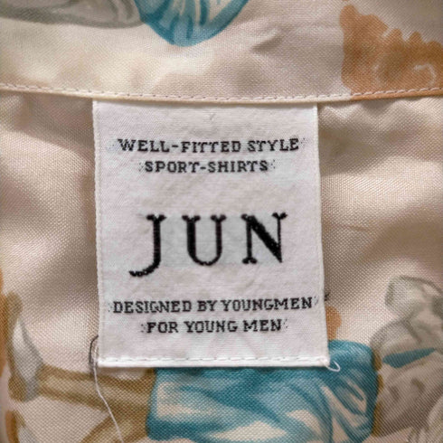 ジュン JUN 胸ポケット 開襟 総柄 半袖シャツ メンズ import:M