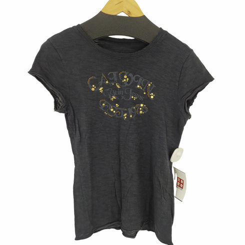 カルバンクラインジーンズ Calvin Klein Jeans ビーズ装飾 チビTシャツ タイトTシャツ レディース JPN:M