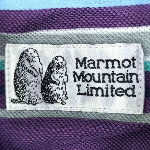 marmot mountain limited ロゴ刺繍 ボーダー S/S ポロシャツ レディース JPN:L