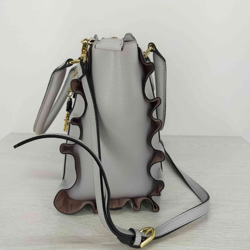 サマンサベガ Samantha Vega フラッター レザーハンドバッグ 2WAY シボ革 フリル レディース