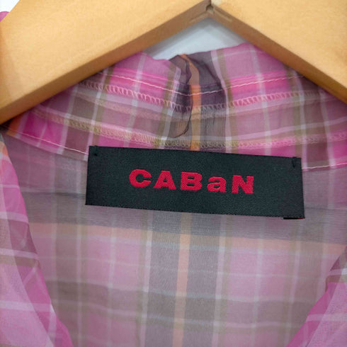 キャバン CABaN 20SS ナイロンオーガンジー チェックプリントステンカラーコート レディース FREE