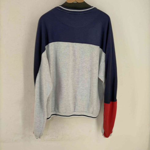 ピエールカルダン pierre cardin 90s フロントビッグポケット ポリレーヨンコットン マルチカラー ラグランスウェット メンズ import:XL