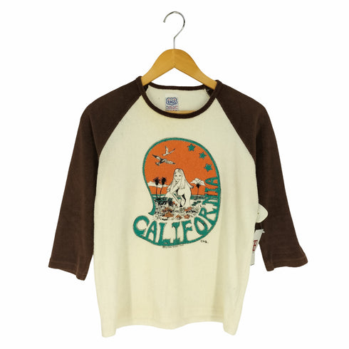 US RAGS USA製 パイル地 七分袖クルーネックTシャツ レディース import:S