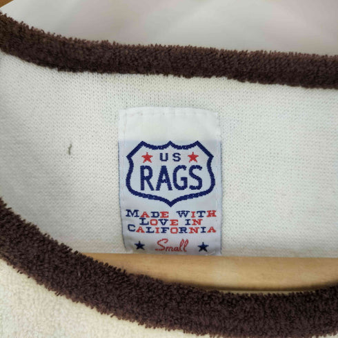 US RAGS USA製 パイル地 七分袖クルーネックTシャツ レディース import:S