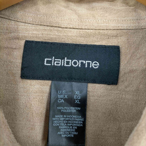 クレイボーン Claiborne フェイクスウェード ストライプ L/Sシャツ メンズ import:XL