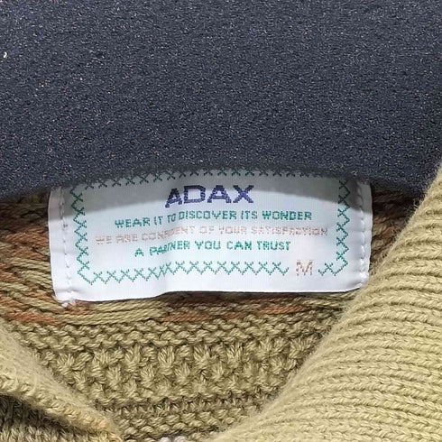adax 90-2000s 総柄コットンニットポロシャツ メンズ M