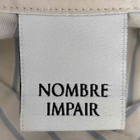 ノンブルアンペール NOMBRE IMPAIR ノーカラーシアーストライプシャツ レディース FREE