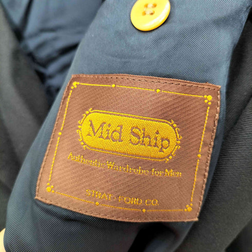 MID SHIP 90-2000s ダブルブレスト 6Bウールテーラードジャケット 紺ブレ 総裏 チェンジポケット メンズ A6