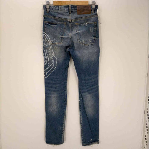 ビリオネアボーイズクラブ Billionaire Boys Club ダメージ加工 プリント デニムパンツ メンズ US:30-31