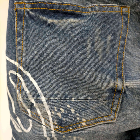 ビリオネアボーイズクラブ Billionaire Boys Club ダメージ加工 プリント デニムパンツ メンズ US:30-31