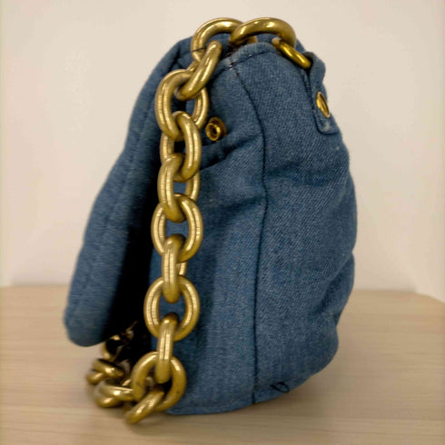ザラ ZARA デニム素材キルティングチェーンバッグ レディース
