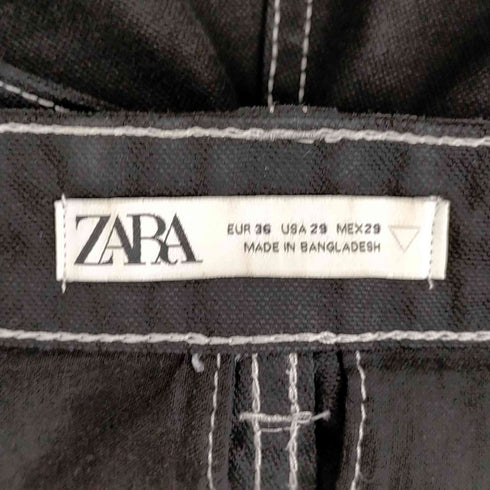 ザラ ZARA ホワイトステッチ カーゴパンツ メンズ US:28-29