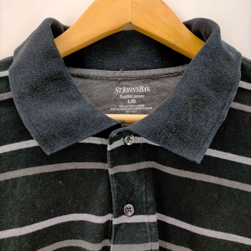 セントジョンズベイ ST.JOHNS BAY ボーダー柄 長袖ポロシャツ メンズ import:L