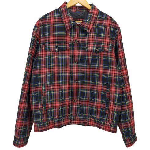 ザラ ZARA タータンチェック 中綿ブルゾン メンズ import:XL