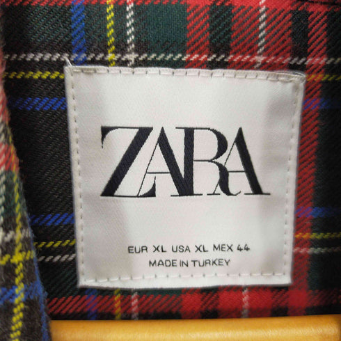 ザラ ZARA タータンチェック 中綿ブルゾン メンズ import:XL
