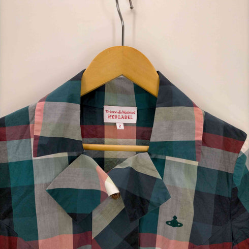 ヴィヴィアンウエストウッドレッドレーベル Vivienne Westwood RED LABEL オーブ刺繍 ドットストライプ丸襟シャツ レディース JPN:M
