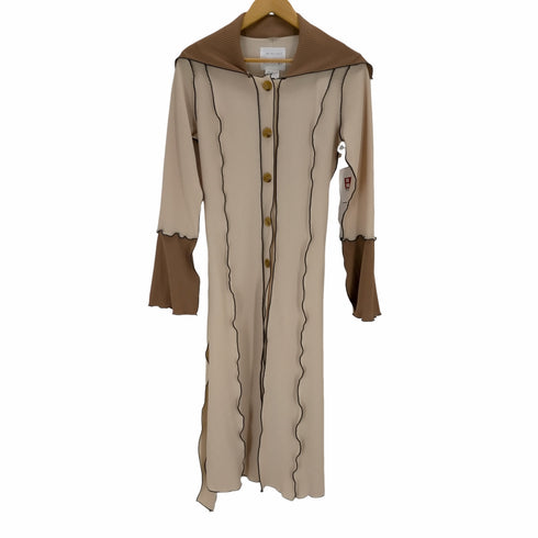 カズヴァンサントミタイニアオイ ガスヴァンサントみたいに青い リブニットコート レディース FREE