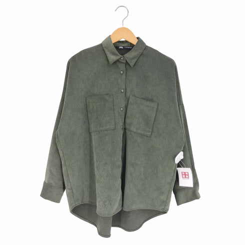 ザラ ZARA オーバーサイズ コーデュロイシャツ レディース import:S