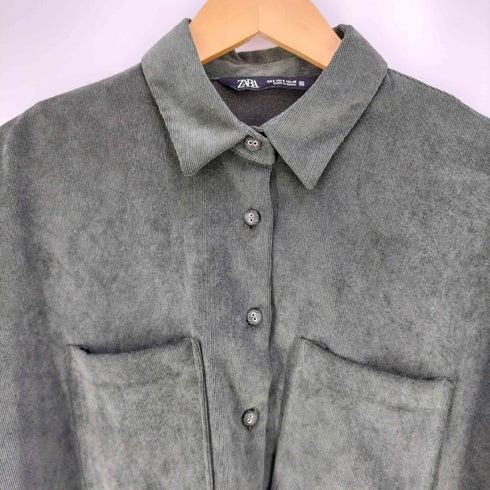 ザラ ZARA オーバーサイズ コーデュロイシャツ レディース import:S