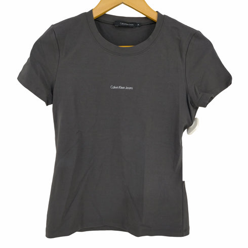 カルバンクラインジーンズ Calvin Klein Jeans フロントラメロゴ ストレッチTシャツ ピチT Y2K レディース import:M