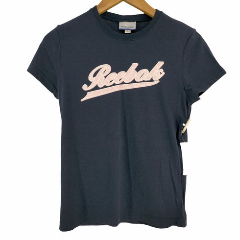 リーボック Reebok 00s フロントラバーロゴプリント ストレッチTシャツ ピチT Y2K レディース JPN:L