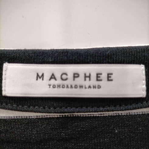 マカフィー MACPHEE コットンパネルボーダー フレンチスリーブプルオーバー レディース import:S