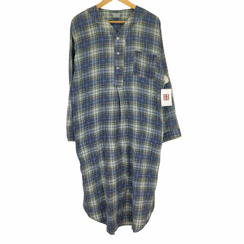 シアーズ Sears PERMA-PREST マドラスチェック ノーカラーグランパシャツ メンズ JPN:M
