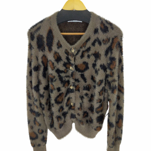 ザラ ZARA レオパードシャギーカーディガン レディース import:M