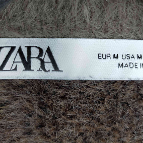 ザラ ZARA レオパードシャギーカーディガン レディース import:M