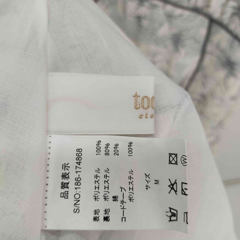 トッコクローゼット tocco closet コード切り替え襟付きラインフラワープリントワンピース レディース JPN:M