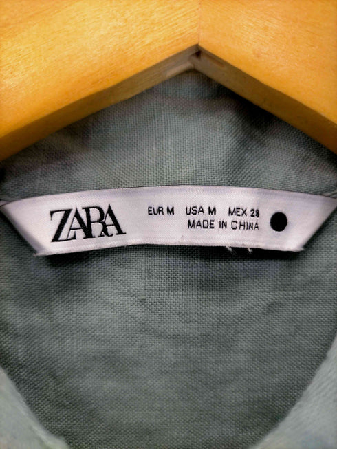 ザラ ZARA リネン混 L/S シャツ レディース import:M