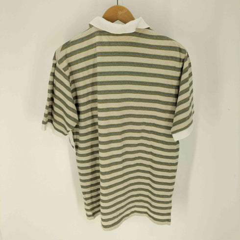 ポロバイラルフローレン Polo by RALPH LAUREN USA製 ポニー刺繍 ボーダー S/S ポロ シャツ メンズ import:L