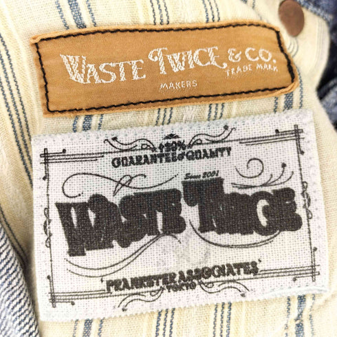 ウエストトゥワイス WASTE TWICE リペア加工 デニム ボタンフライ ストレート パンツ メンズ US:30-31