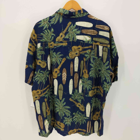 ダイヤモンドヘッド DIAMOND HEAD 90S ウクレレ サーフボード 総柄 レーヨン アロハ シャツ メンズ import:XL