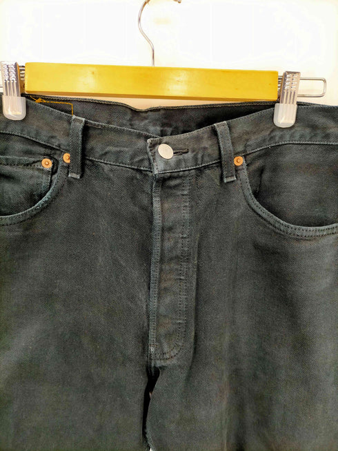 リーバイス Levis 90S 501 ユーロ 後染めブラックデニム カットオフ ボタン裏252刻印 97年製 メンズ 34×36