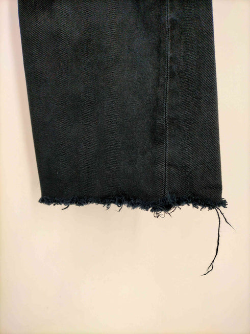 リーバイス Levis 90S 501 ユーロ 後染めブラックデニム カットオフ ボタン裏252刻印 97年製 メンズ 34×36
