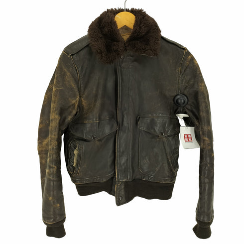 ショット Schott 70-80S I.S.674.M.S G-1 裏 襟 ボア レザー FLIGHT JACKET フライトジャケット TALONジップ メンズ