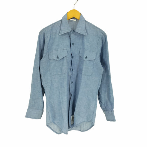 ユーエスネイビー US NAVY 80S UTILITY SHIRT シャンブレー シャツ 81年製 メンズ S-32SL