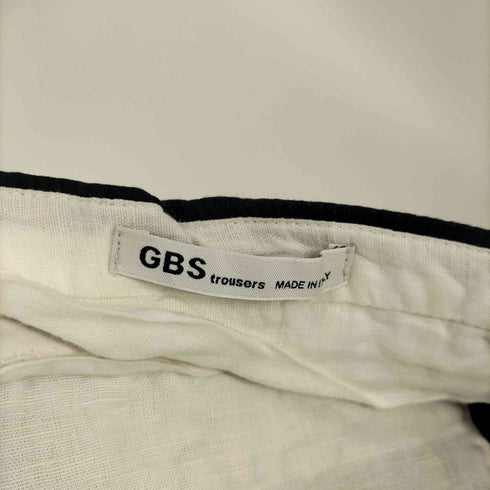 ジービーエストラウザーズ GBS trousers イタリア製 タックセンタープレス リネンシアサッカー スラックス パンツ LAMPO ジップ メンズ JPN:46