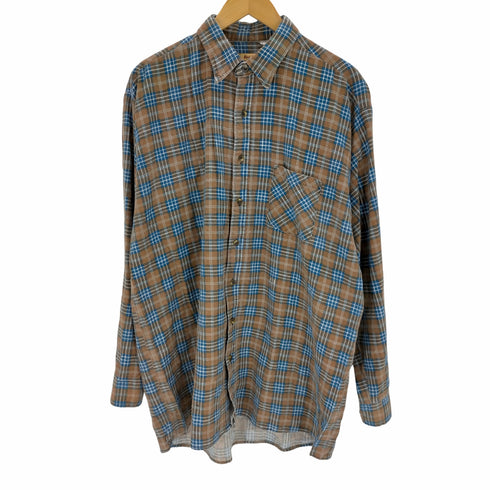 “Red Oak Ranch Apparel 80S USA製 プリントネルチェックシャツ メンズ JPN:XL
