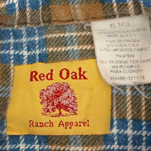 “Red Oak Ranch Apparel 80S USA製 プリントネルチェックシャツ メンズ JPN:XL