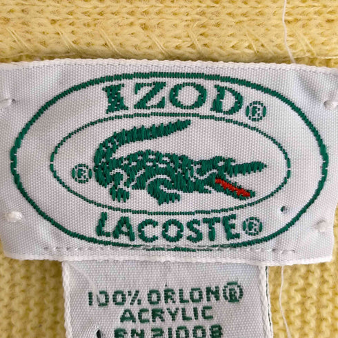 アイゾッドラコステ IZOD LACOSTE 80-90s USA製 ロゴ刺繍 アクリルカーディガン メンズ import:L