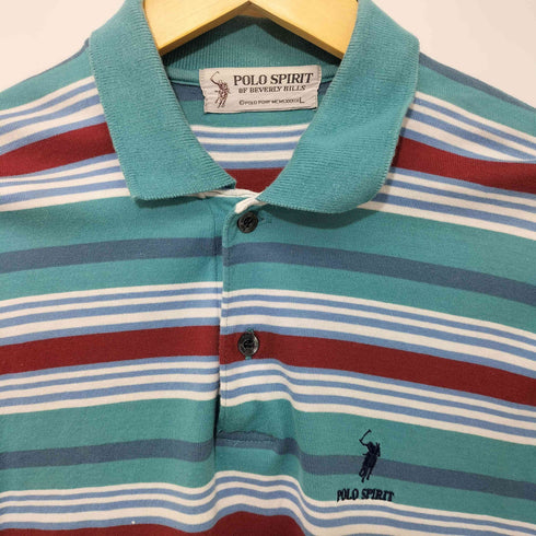 ポロスピリット POLO SPIRIT ロゴ刺繍 ボーダー ポロシャツ メンズ import:L